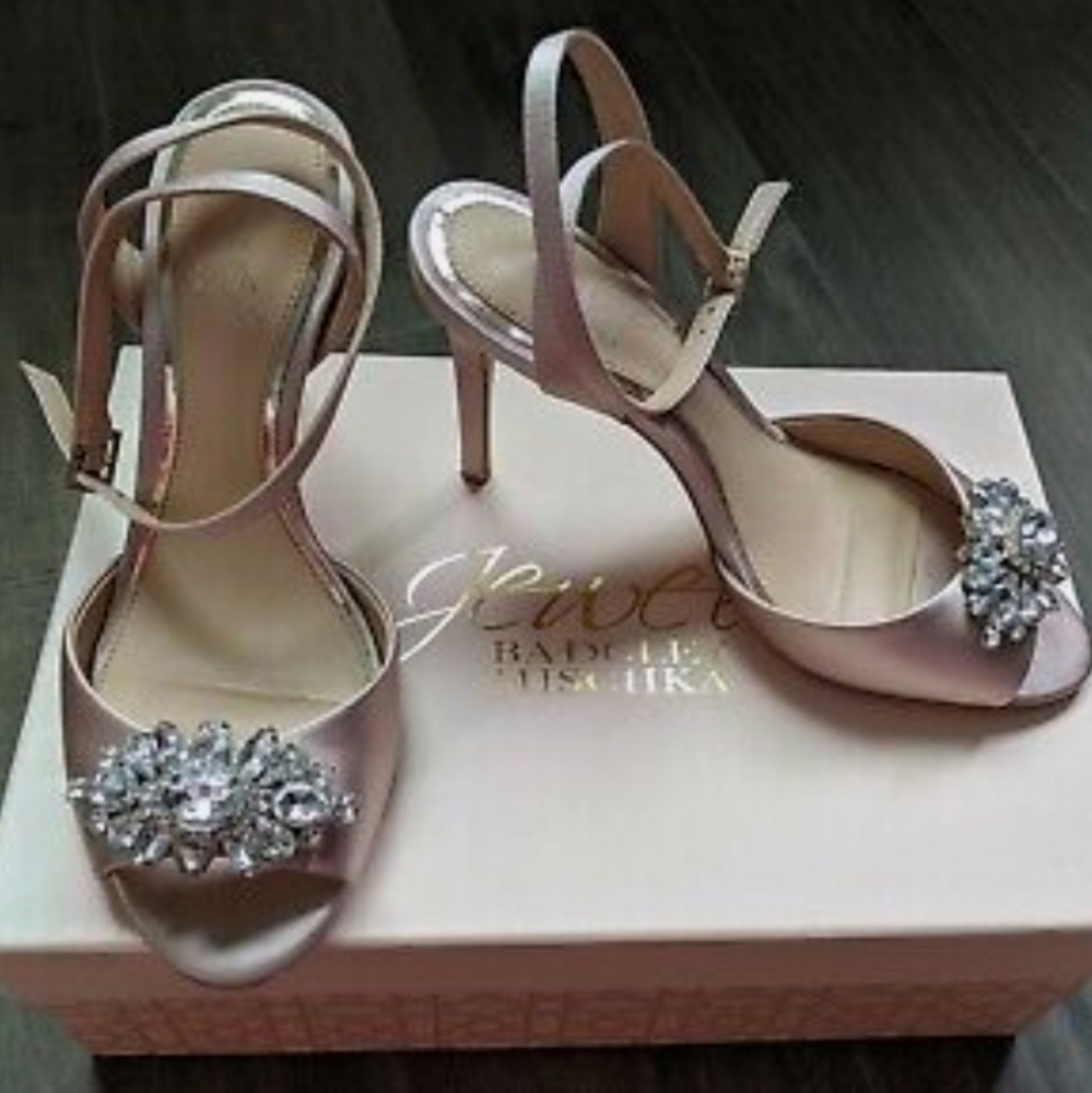 Jewel Badgley Mischka|  Hayden Ankle Strap Embellished Sandal Size 10